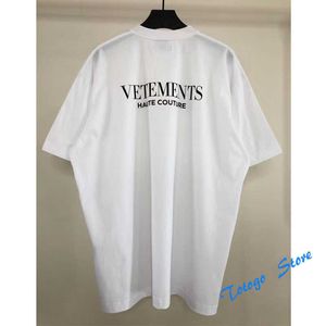 Camiseta de gran tamaño de Vetements en blanco y negro para hombres y mujeres con eslogan minimalista LA MODA ES MI PROFESIÓN Vetements Tops VTM de manga corta