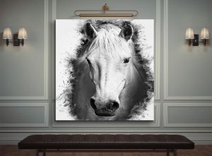 Zwart Wit Muur Kunst Paardenhoofd Canvas Schilderij Nordic Posters en Prints Abstracte Muur Foto's voor Woonkamer Home Decor8135677