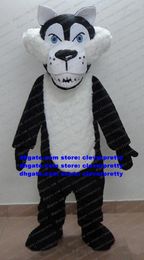 Disfraz de mascota de coyote de lobo blanco y negro, traje de personaje de dibujos animados para adultos, ceremonia de inicio de negocios, programa para niños zx1224