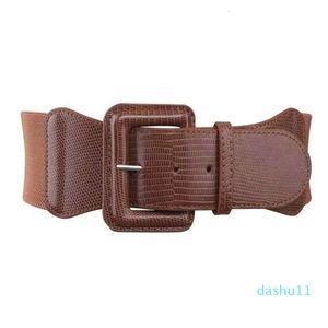 Ceinture large noire ceinture élastique décoration à la mode taille mince taille étanchéité jupe manteau taille fermeture femme terre accessoires