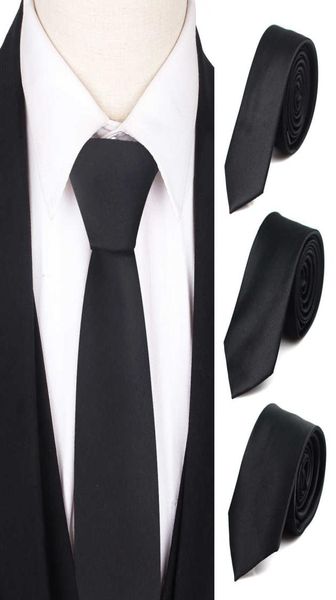Negro Wo Trajes casuales Corbata sólida Gravatas Ny Corbatas para personas para bodas de negocios Hombres delgados Bands2109832