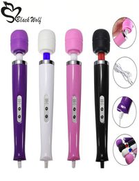 Black Wolf 10 Speed Vibrator Sex Toy Product Magic Wand Travel GSPOT Stimulatie Massager Wired Style Personal Body Y2006166730113
