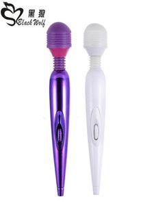 Black Wolf Durable Classic Av Stick Vibrator Sex Products Super Shock Magic Wand Massageur Masger For Women Adult Sex 2018352E1925028