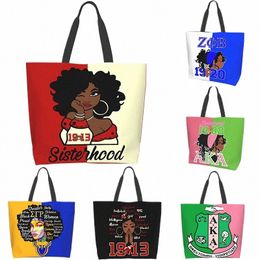 Femme noire Sorority Tote Bag Esthétique Vintage Designer Sacs à main pour femmes Boutique Sacs avec épicerie de voyage f25A #