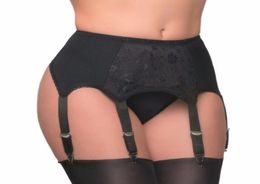 Jarretières en dentelle pour femmes noires, culotte sans couture, porte-jarretelles, 6 larges bretelles, boucles en métal Vintage, ceinture Sexy pour bas de mariage Sexy Ling6646005