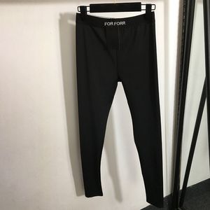 Leggings negros para mujer, cintura elástica, pantalones con letras negras, pantalones deportivos ajustados para mujer