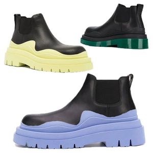 Black Women Man BOTTEGA laarzen luxe Tire Lean Leather Chelsea Dames laarsjes Heren Lug platform chunky schoenen lady Knight low top boots designer boot 35--45 AAACCFFF