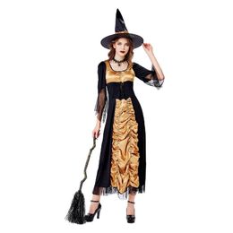 Costume de sorcière noire Nouvelle arrivée Cosplay Halloween Party Sexy Stage Performance tenue AST386082