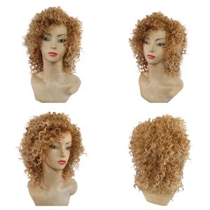 Zwarte vrouwen pruiken zoals menselijk haarpruiken goedkope pruiken gluueless pruiken voorgeplukt 14 centimeter kinky kinky krullende gemberish afro kinky golf