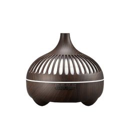 Zwarte houtnerf geurverspreider voor essentiële oliën Ultrasone 550ml aromatherapie diffuser voor slaapkamerverdampers voor thuiskantoren Cold Mist luchtbevochtigers