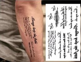 Mots noirs tatouage temporaire autocollant art imperméable tatouage pâte de tatouage amovible body arm4990988
