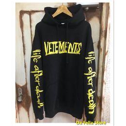 Noir World Tour sweat à capuche pour homme femmes jaune ville texte imprimé sweat à capuche manches vie après la mort Logo sweats Hoodies208I