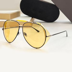 Lunettes de soleil pilote surdimensionnées noir jaune grandes femmes hommes lunettes de soleil de créateur lunettes de soleil lunettes de soleil Sonnenbrille Shades UV400 lunettes avec boîte