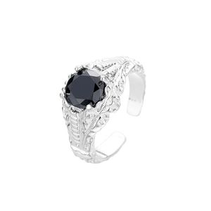 Zwart zirkoon ring vrouwelijke ins niche ontwerp sense koude stijl licht luxe hoge mode opening sieraden accessoires