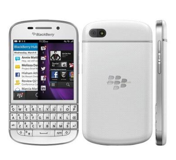 Blackberry Q10 téléphone portable d'origine 3G 4G réseau 8.0MP Dual-core 1.5 GHz 2G RAM 16G ROM débloqué Q10 téléphone remis à neuf