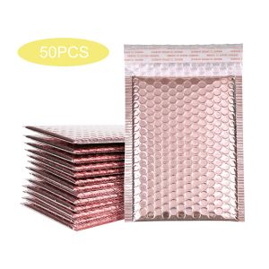 Blackboard 50pc Sacs d'enveloppe en mousse auto-scellants Enveloppes d'expédition rembourrées avec sac d'expédition à bulles Emballages cadeaux d'expédition Sac Or rose