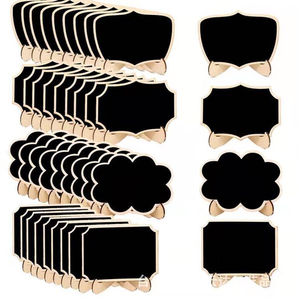 Tableaux noirs 10pcs Mini tableaux noirs en forme de dentelle avec support Message Board Signs Table Place Card Signs for Home Birthday Wedding Party 230706