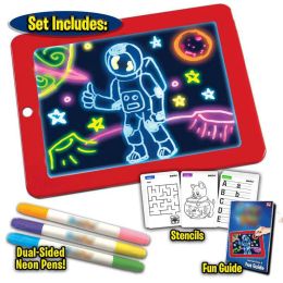 Tableaux noirs 3d tapis de dessin magique tableau d'écriture LED pour plastique Art créatif tableau magique avec stylo brosse enfants presse-papiers cadeau