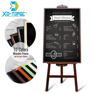 Blackboards 60*90cm Restaurant Menu Kalkbord Magnetisch Blackboard Pine MDF Wood Frame Zwart Message Boards With Easel Factory Direct Sell 230217