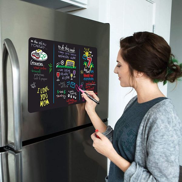 Blackboards A4 Taille magnétique Blackboard Smallboard Sticker Kitchen Menu Blanche Blanc Planner Fridge Sticker Sticker Message Board 230706