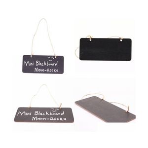 Blackboards Hangende houten mini Blackboard dubbelzijds Wisbaar schoolbord WordPad Mes Sign Black Board Cafe Office School Supplies DH4KH