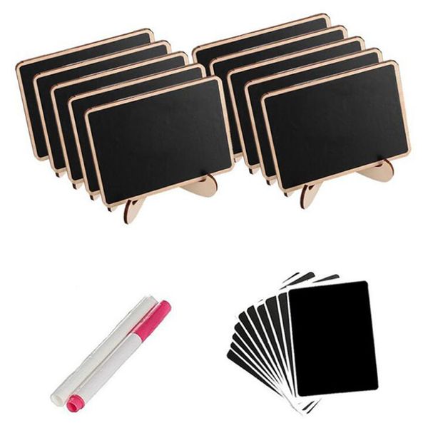 Tableaux noirs Mini tableau étiquette signes 10 Pack encadré chevalet support en bois tableau noir pour Buffet nourriture mariage Place cartes 230217