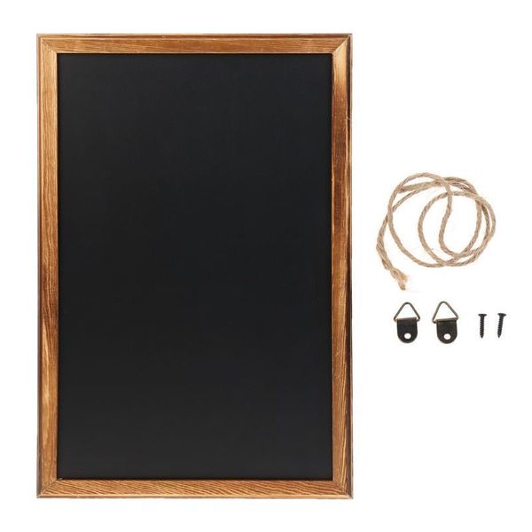 Tableaux noirs Rectangle suspendu message en bois tableau noir tableau Wordpad signe enfants conseil pour Restaurant Bar bureau maison 230706