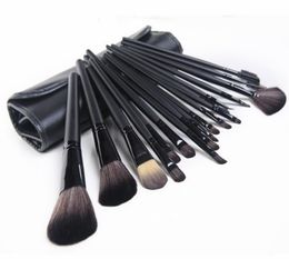 BlackBrown handvat 18-delige professionele make-up kwasten set Cosmetische borstelset Kit Tool Roll Up Case DHL1264723