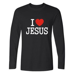 Blackday I Love Jesus Christian T-shirt met lange mouwen Fitness T-shirt met herenshirt Luxe in mode camisa masculina Katoenen T-shirt S229J