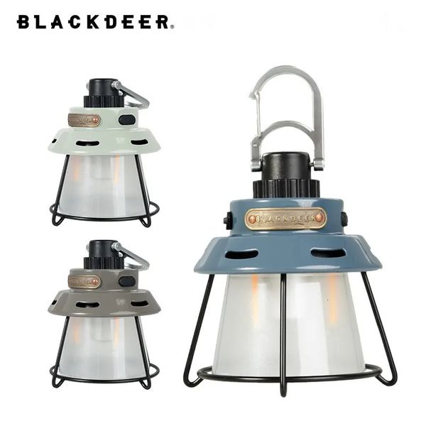 BLACKDEER Lampes de camping portables rechargeables Lumière LED Trekking Lanterne Ampoule de secours Tentes haute puissance Éclairage 4 Mode Lampe 240329