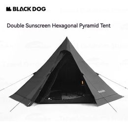 Blackdog zwarte piramide tentrok met sneeuw pu3000mm outdoor 4seizoen camping 150d Oxford doek zonnebrandcrème 240416 240426