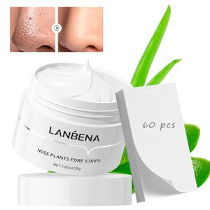 Masque anti-points noirs avec 60 pcs bandes élimination des points noirs masques décoller plantes du nez nettoyant pour les pores purifiant visage soins de la peau