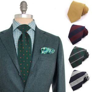 Zwartachtige Grenn -stropdassen voor mannen dames katoenen geruite stropdas bruiloft business klassieke pakken check tie slanke streep gravatas