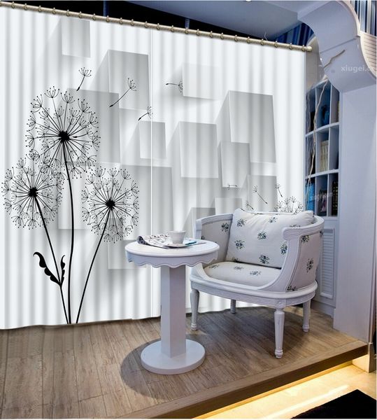 rideaux occultants pour chambre d'enfantsGrass et décoration carrée Rideau de fenêtre 3D Rideaux de chambre de luxe cortina Taille personnalisée