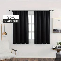 Rideaux occultants pour cuisine, salon, fenêtre courte, chambre à coucher, traitement prêt à l'emploi, Cortinas Cortas, ombrage pour la maison, 95%, 240329