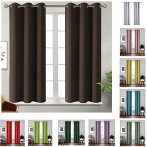 Blackout Curtains Thermal Insulated Room Darkening Bedroom And Living Rooms Curtain Solid Color Home Window Treatments 18 Colors HH21-260