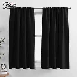 Blackout Courteaux courts pour la chambre Bouteaux opaques Curtain Window Room Cuisine Traitement Prêt Prêt Small Drapes 240422