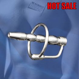 Cathéter urètre en acier occultant avec anneau pénien de 2 tailles, bouchon urinaire, jouet sexy, jeu pour adulte, stimulation du dilatateur A033