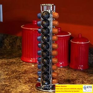 Blacksilver Coffee Dispensing Tower Stand Past voor 40 Nespresso capsules opslag pod optionele overdracht keukenplanken