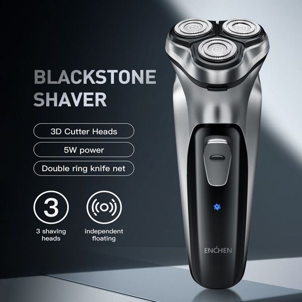 Afeitadora rotativa eléctrica blackstone para hombres, cuchilla flotante 3d, lavable, tipo c, recargable por usb, máquina de afeitar para Barba