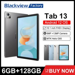 Tablette Blackview Tab 13 6 Go + 128 Go Helio G85 Octa core Pad 7280 mAh 10,1 pouces FHD + écran 13 MP appareil photo Android 12 tablettes PC