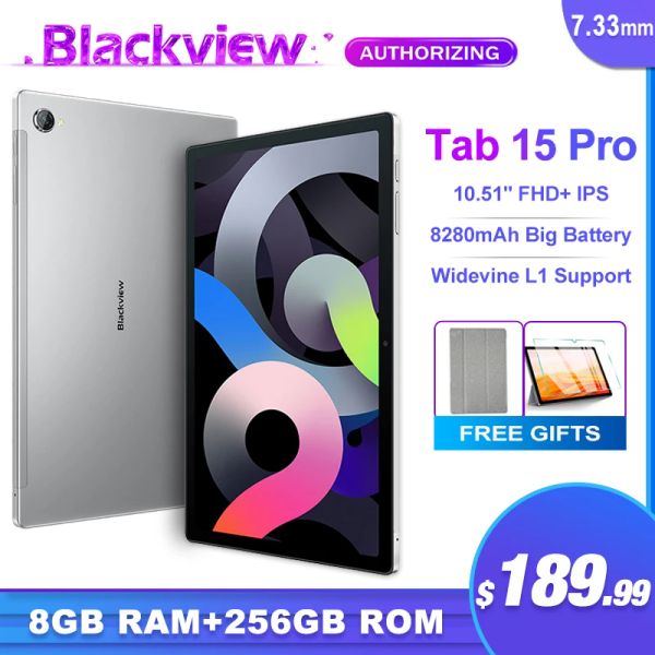 Blackview Tab 15 Pro Tablets 8 Go 256 Go 10.51 '' FHD + IPS PAD 8280mAH Batterie Octa Core Android 12 13MP CAMERIE DUAL 4G