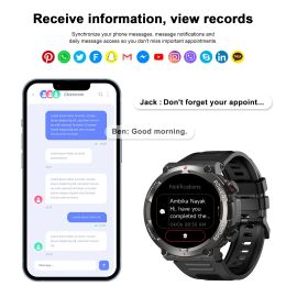 Blackview W50 Smartwatch pour les hommes avec des appels Bluetooth, Case en alliage 1,85 pouce écran tactile complet, IP68 IP68