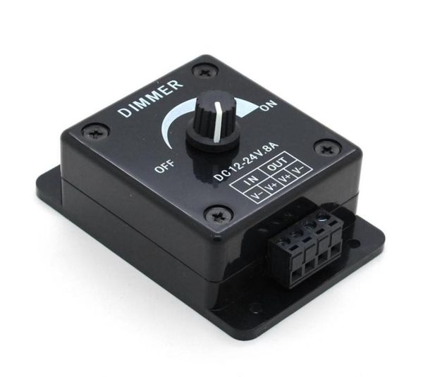 BlackWhite LED Dimmer Switch DC 12V 24V 8A Brillo ajustable Lámpara Bombilla Tira Controlador Luz de un solo color Fuente de alimentación Controlle5440426