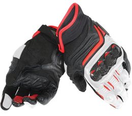 Blackwhitelava Red Dain Carbon D1 Korte handschoenen voor motorcross heren leerhandschoenen8957493