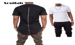 BlackWhiteRed Plaid XXXL Long Back Zipper Streetwear Swag Man Hip Hop Skateboard Tyga Tshirt T-shirt Top Tees Hommes Vêtements18229930