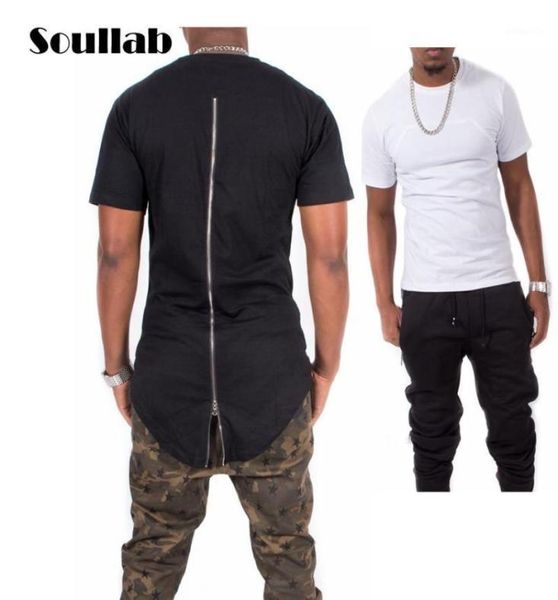 Black Whittered Plaid XXXL Long Back Zipper Streetwear Swag Man Hip Hop Skateboard Tyga Tshirt T Shirt Top Tees Men Clothing19121915