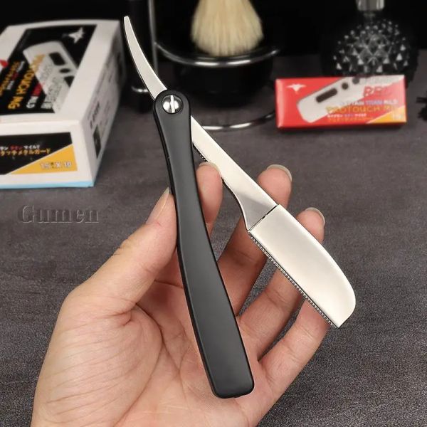 Blade 2023 Afeitadora para hombres Borde recto Barbería Navajas de afeitar Manual Barba Afeitado y cuidado Cuchillas reemplazables Shavette Regalo para hombres