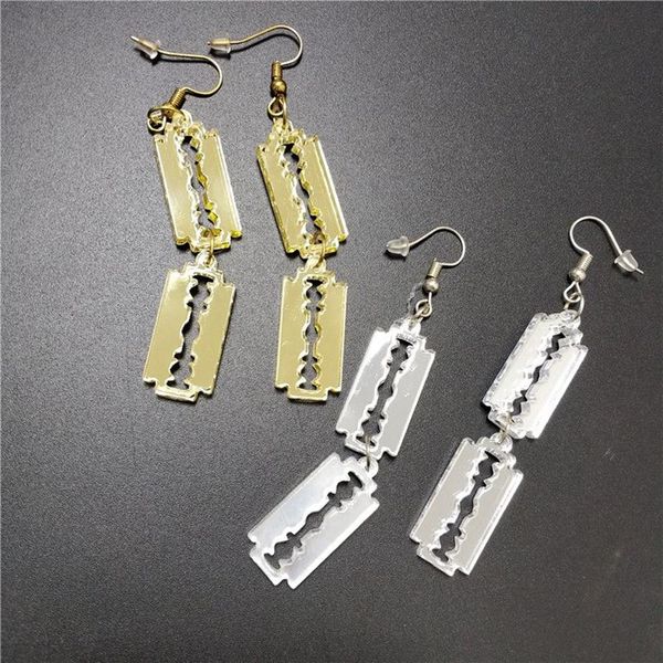 Pendientes colgantes Blade para mujer, joyería acrílica dorada y plateada con espejo, accesorios para niñas 284P