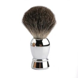Brosse de rasage de Badger à 100% pur Znic Alloy Metal Handle Brush Brosse de barbe utilisée avec un rasoir de sécurité pour les soins personnels à raser pour hommes
